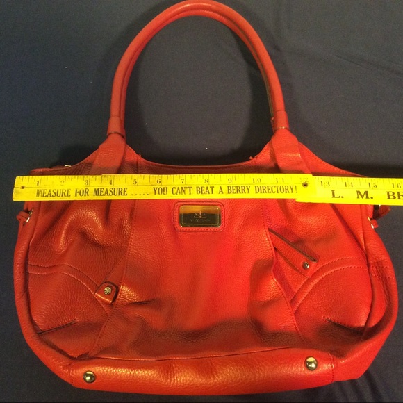 Leather Isaac Mizrahi Red Shoulder Bag - Picture 11 of 14